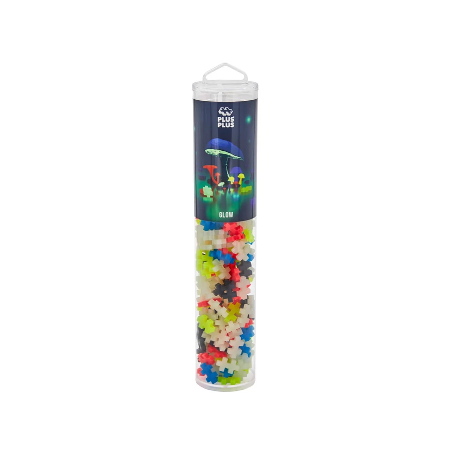 Plus-Plus construction set, 240 pieces tube, Glow Mix, fluorescent colors