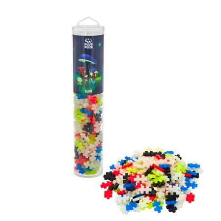 Plus-Plus construction set, 240 pieces tube, Glow Mix, fluorescent colors