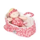 Bébé en peluche dans un panier matelassé - Marilou, 20 cm, rose