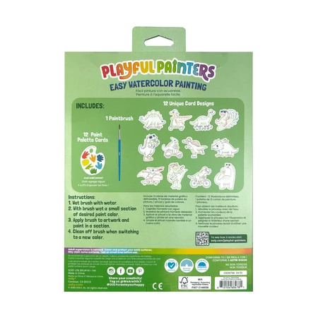 Kit aquarelle - Facile à peindre - Dinosaures, Playful Painters