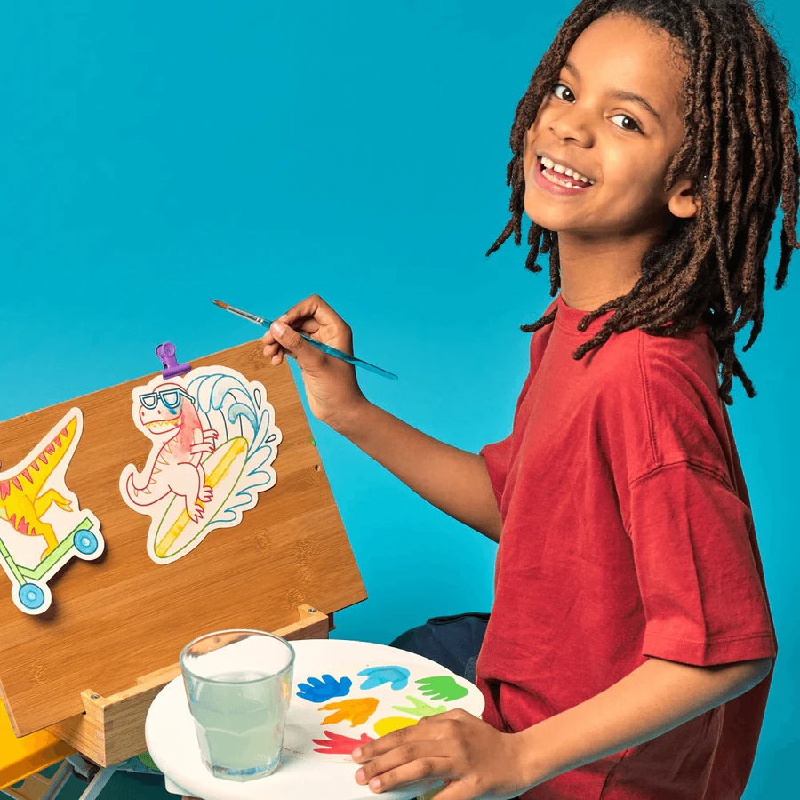 Kit aquarelle - Facile à peindre - Dinosaures, Playful Painters