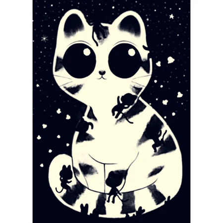 Phosphorescent jigsaw puzzle Round cats, Djeco