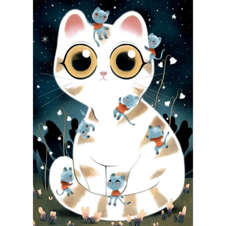 Phosphorescent jigsaw puzzle Round cats, Djeco