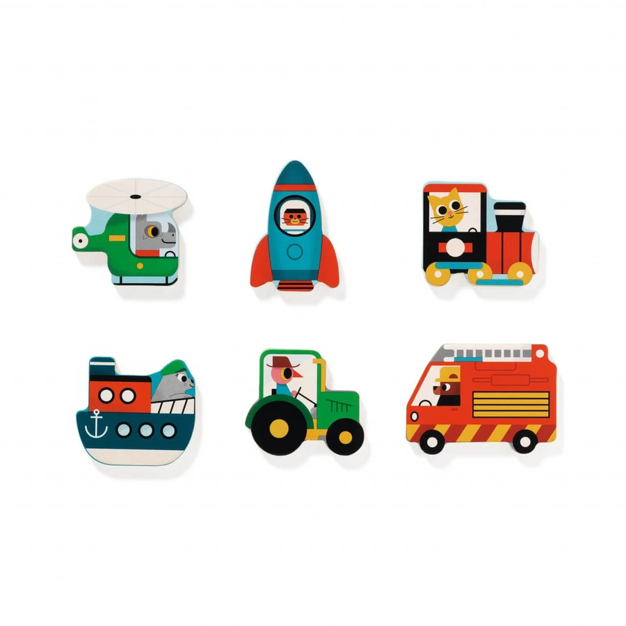 Vroom-vroom wooden puzzle, Djeco
