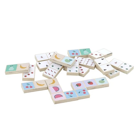Juego de dominó de madera reversible - Frutas y Verduras - Vilac
