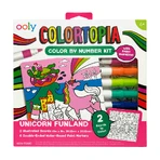 Colortopia kreatives Malen-nach-Zahlen-Set mit Markern - Einhornland (Set mit 6 Doppelfarben)