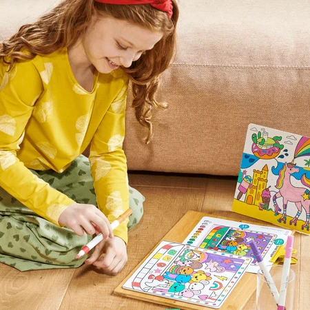 Colortopia kreatives Malen-nach-Zahlen-Set mit Markern - Einhornland (Set mit 6 Doppelfarben)