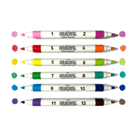 Colortopia kreatives Malen-nach-Zahlen-Set mit Markern - Einhornland (Set mit 6 Doppelfarben)