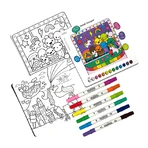 Colortopia kreatives Malen-nach-Zahlen-Set mit Markern - Einhornland (Set mit 6 Doppelfarben)