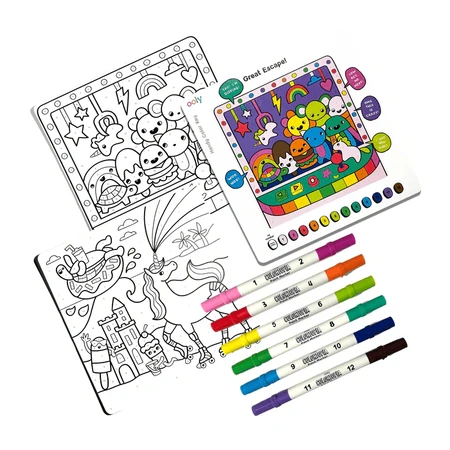Colortopia kreatives Malen-nach-Zahlen-Set mit Markern - Einhornland (Set mit 6 Doppelfarben)