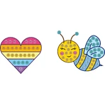 Supersnelle creatieve set, stickers BIG DOTZ - Hart en Bij