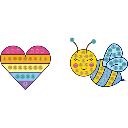 Supersnelle creatieve set, stickers BIG DOTZ - Hart en Bij