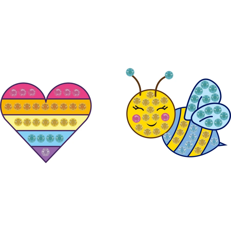 Supersnelle creatieve set, stickers BIG DOTZ - Hart en Bij