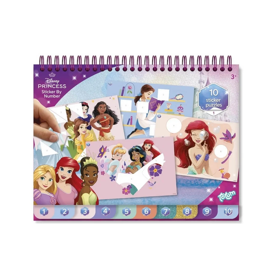 Set créatif avec autocollants, chiffres à coller, Disney Princess