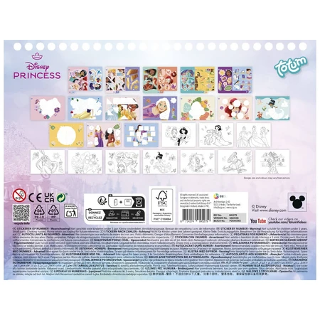 Set créatif avec autocollants, chiffres à coller, Disney Princess