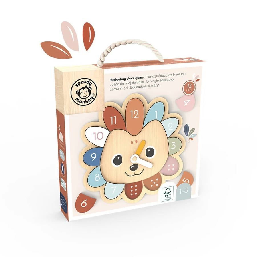 Wooden educational clock, Speedy Monkey