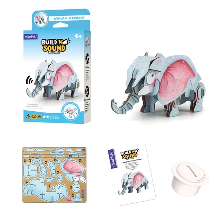 3D Sound Puzzle - African Elephant, Build 'n' Sound