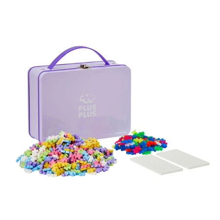 Juego de construcción Plus-Plus, 600 piezas, portátil, en caja metálica, colores pastel
