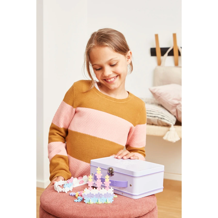 Juego de construcción Plus-Plus, 600 piezas, portátil, en caja metálica, colores pastel