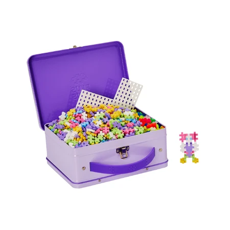 Juego de construcción Plus-Plus, 600 piezas, portátil, en caja metálica, colores pastel
