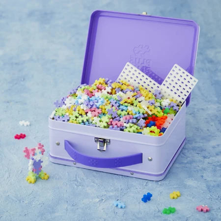 Juego de construcción Plus-Plus, 600 piezas, portátil, en caja metálica, colores pastel