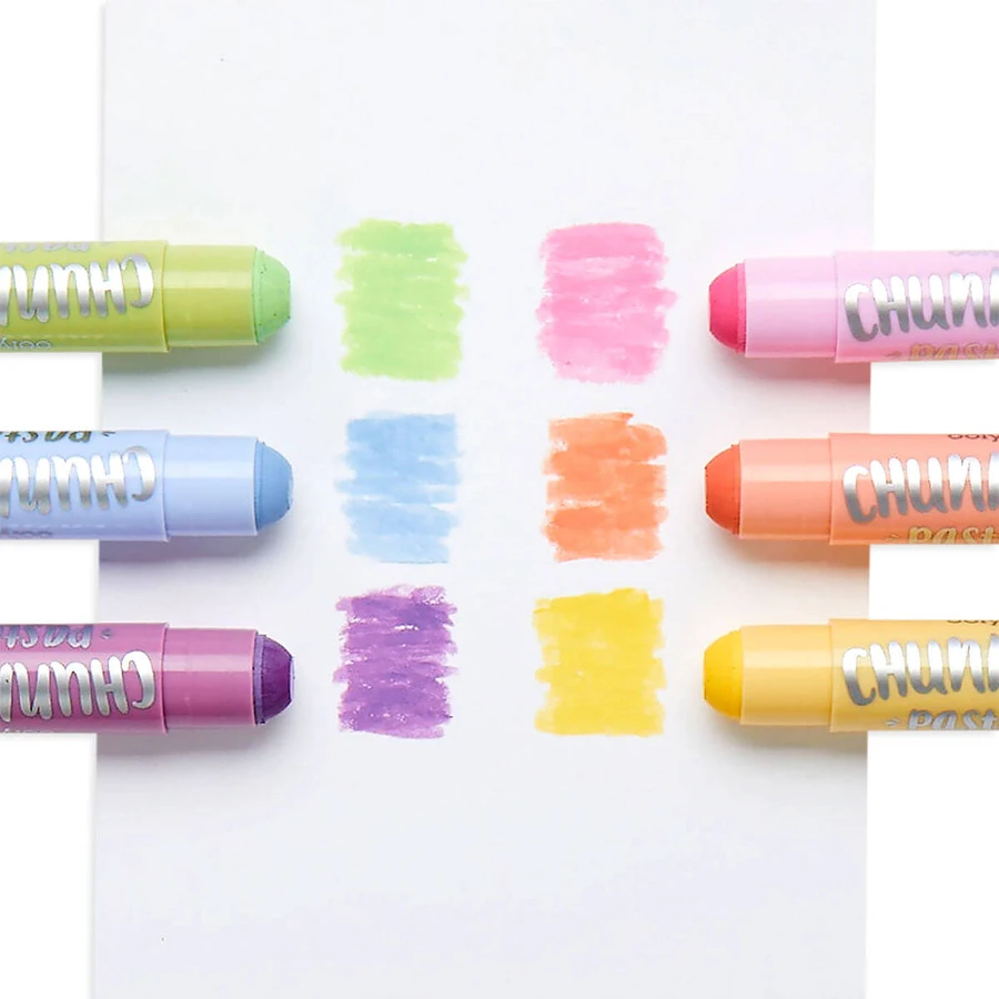 Chunkies solid tempera pencils pastel colors, 6 pieces