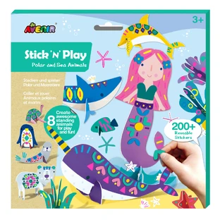 Stick'N'Play Kreativspiel mit 3D-Szenen und neu positionierbaren Stickern - Polar- und Meerestiere