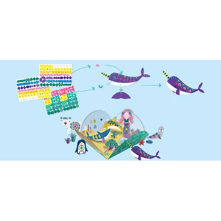 Stick'N'Play Kreativspiel mit 3D-Szenen und neu positionierbaren Stickern - Polar- und Meerestiere