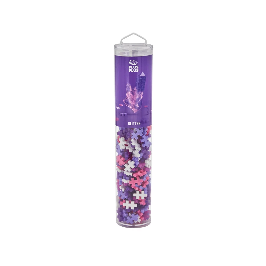 Plus-Plus Baukasten, 240 Stück Tube, Glitter Mix, Glitzerfarben