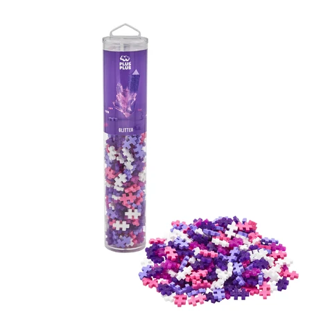 Plus-Plus Baukasten, 240 Stück Tube, Glitter Mix, Glitzerfarben