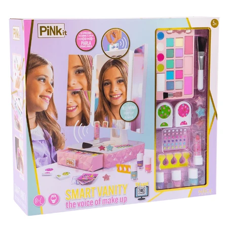 Studio di trucco interattivo con specchio parlante - Pink it Smart Vanity