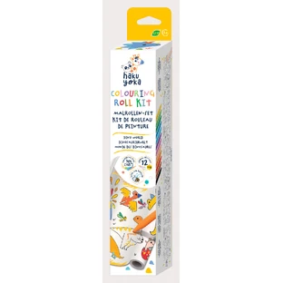 Zeichnungsrollenset 3 m und 12 Buntstifte, Haku Yoka - Dinosaurier