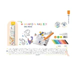 Zeichnungsrollenset 3 m und 12 Buntstifte, Haku Yoka - Dinosaurier