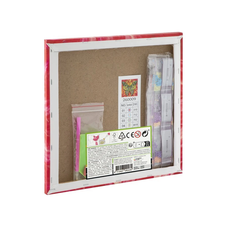 Creative set with rhinestones, Diamond paint, Canvas Butterfly