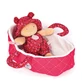 Baby Plüschbaby im gesteppten Korb - Maelle, 20 cm, rosa