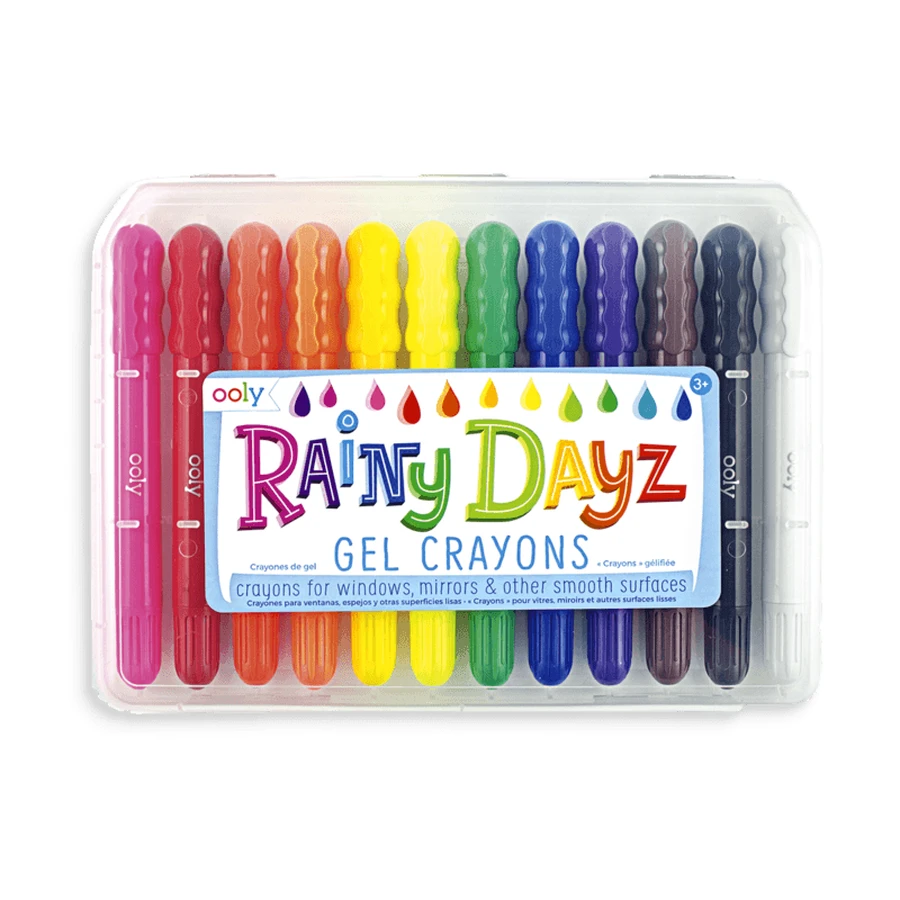 Gel pencils for window and glass, Rainy Dayz, set of 12 washable colors