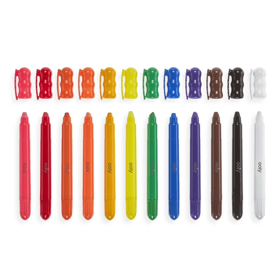 Gel pencils for window and glass, Rainy Dayz, set of 12 washable colors