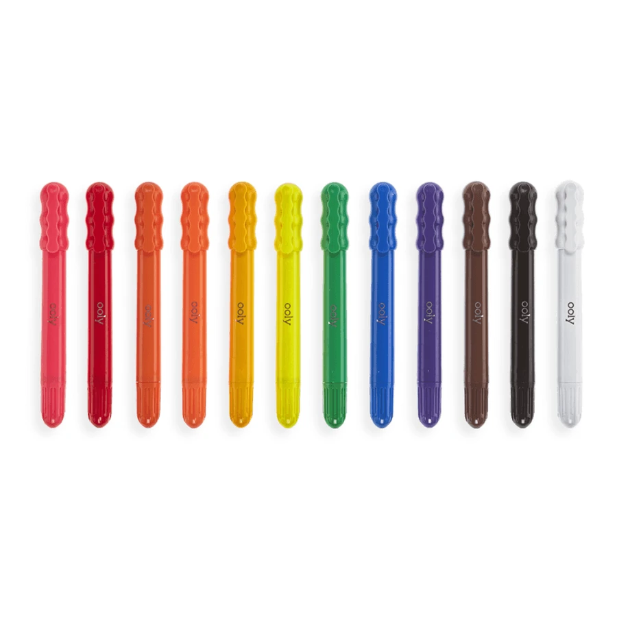 Gel pencils for window and glass, Rainy Dayz, set of 12 washable colors