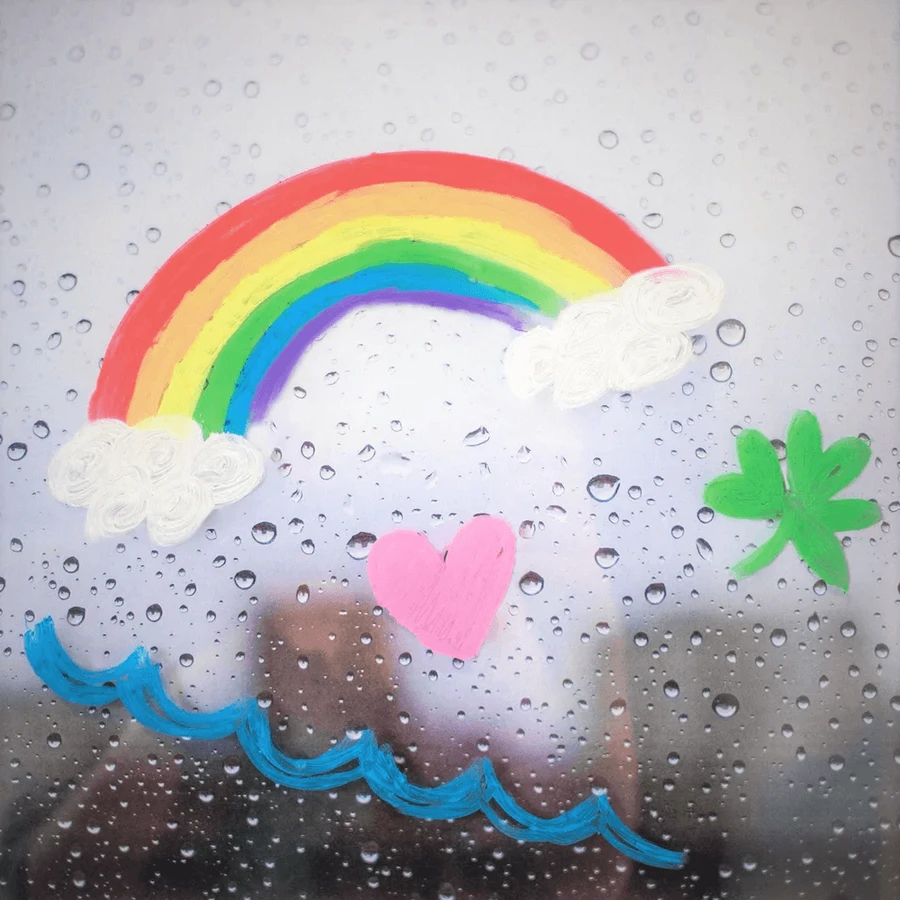 Gel pencils for window and glass, Rainy Dayz, set of 12 washable colors