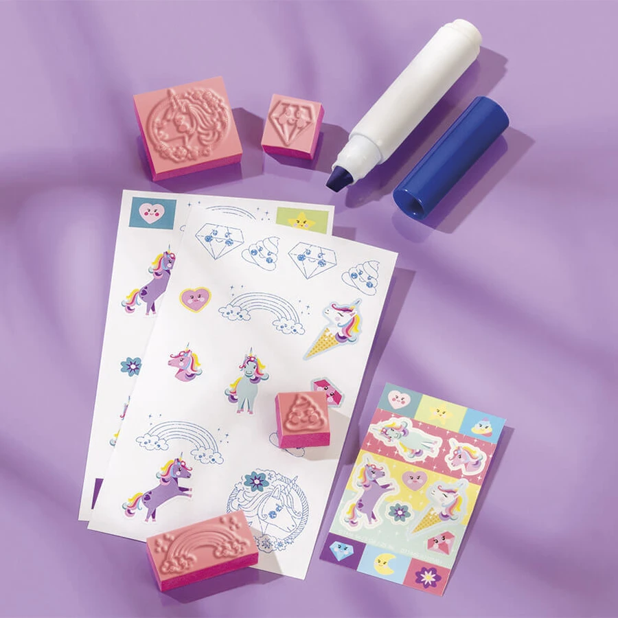 Creative mini unicorn stamp set