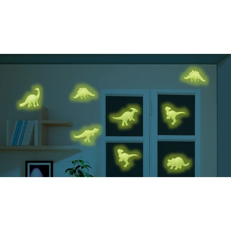 Fosforescerende wanddecoraties - 3D dinosaurussen