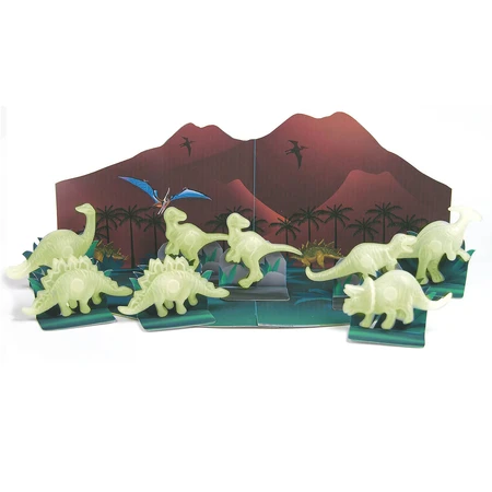 Fosforescerende wanddecoraties - 3D dinosaurussen