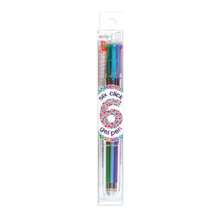 Multicolor gel pen with 6 colors and retractable mechanism