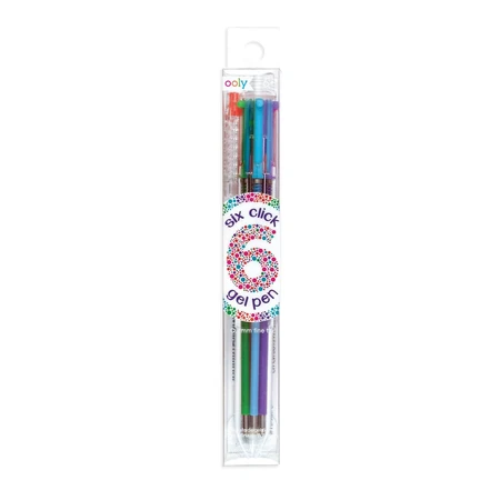 Multicolor gel pen with 6 colors and retractable mechanism