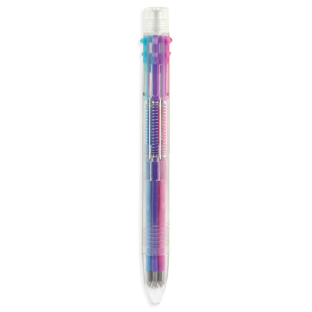 Multicolor gel pen with 6 colors and retractable mechanism