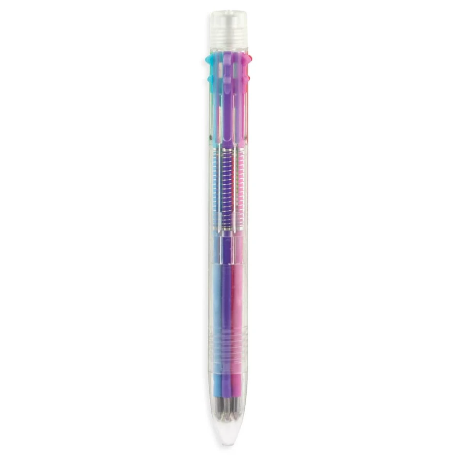 Multicolor gel pen with 6 colors and retractable mechanism
