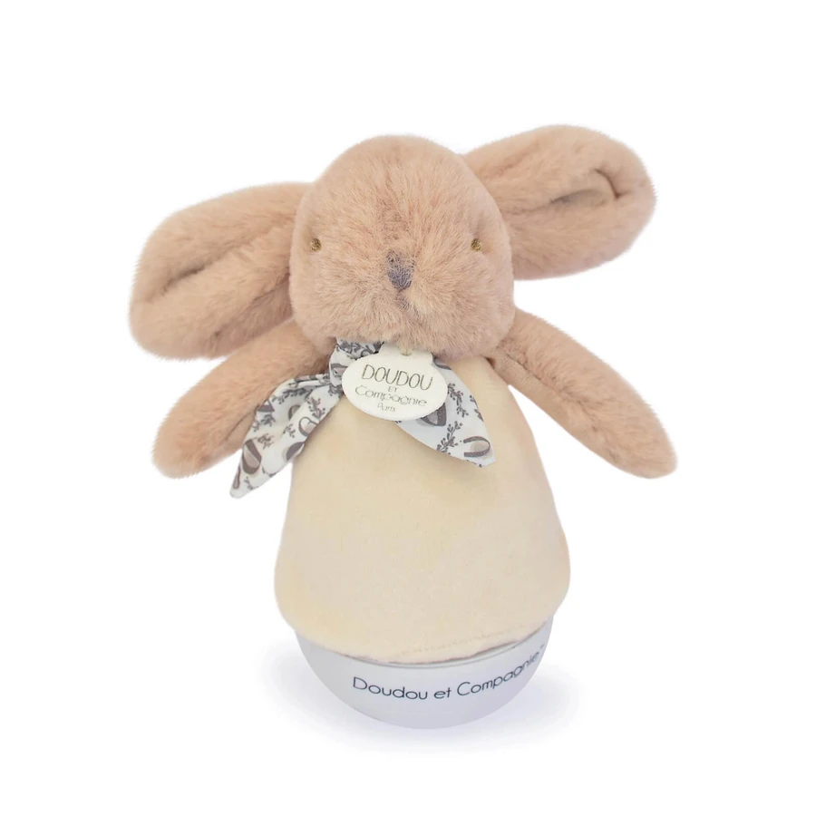 16 cm pluizig konijntje theelichtje, beige