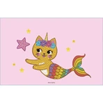 Set créatif 5 en 1, chat et sirène, peinture sur diamant