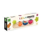 Wooden jigsaw puzzle - 1,2,3,4 Fruits - Vilac