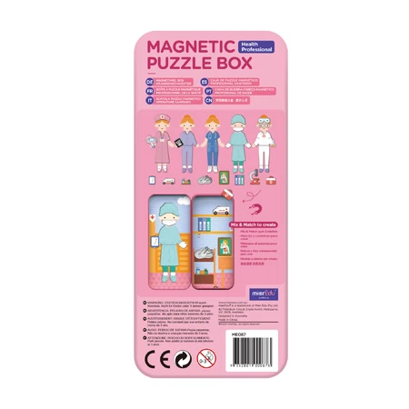 Magnetic puzzle in metal box, matching and matching game - Doctor